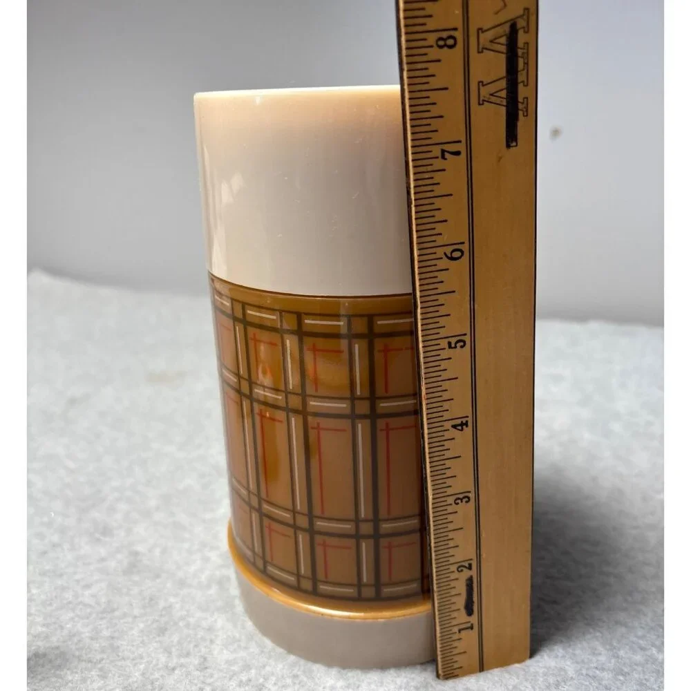Vintage Aladdin Thermos Wide Mouth Bottle with Classic Plaid Design No 44 Origin